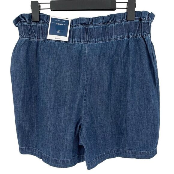 Charter Club Paper Bag Tie Waist Denim Shorts High Rise Medium Skylar Wash NWT - Picture 5 of 10